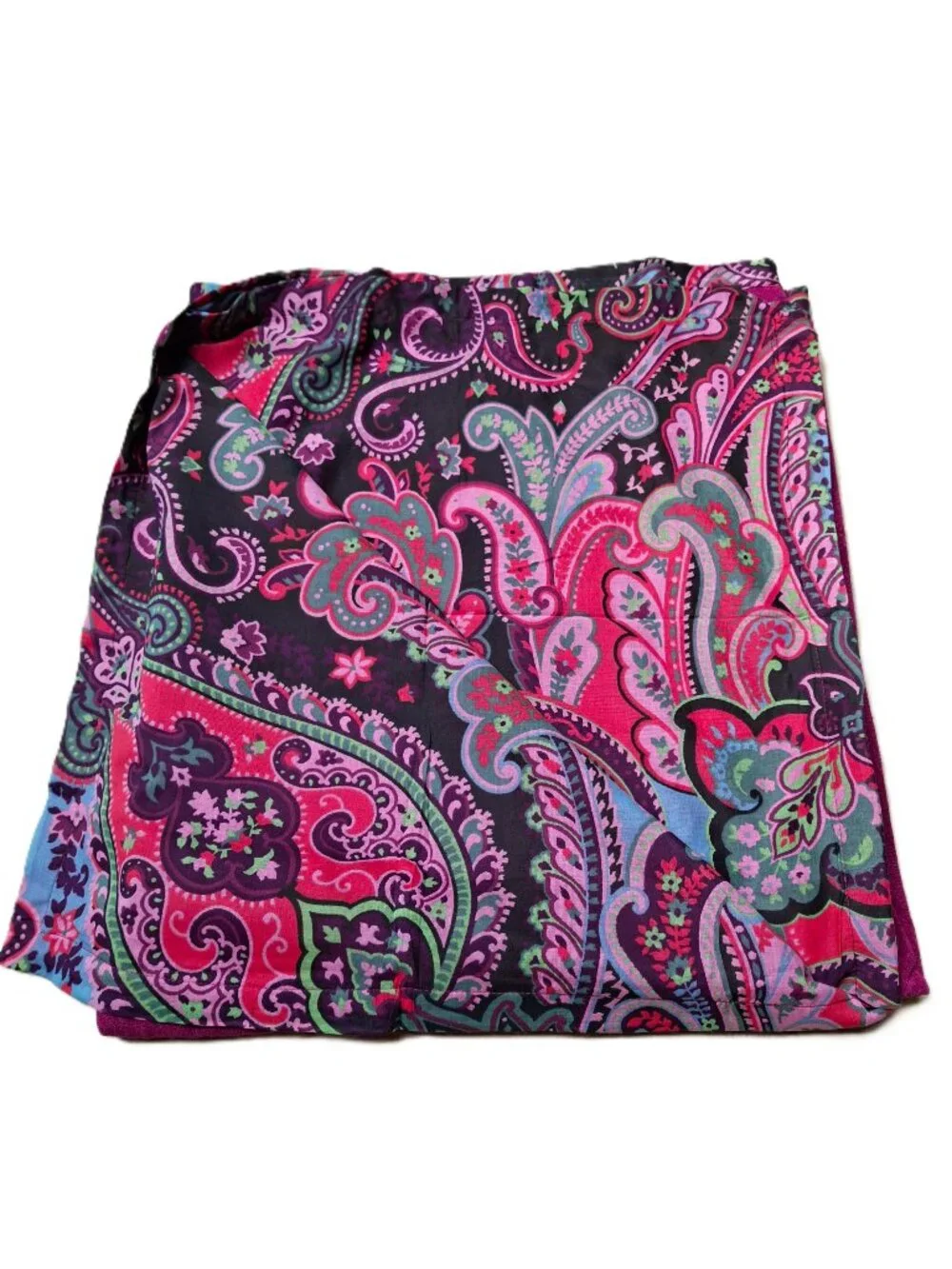 ZARA Beach Collection Paisley Border Beach Towel Fuchsia